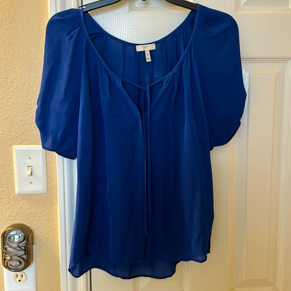Joie, size small, blue silk top